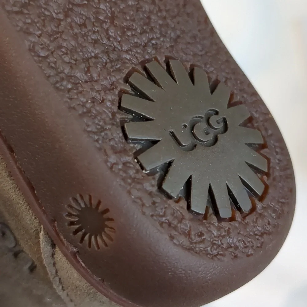 Ugg Leather Brown Shearling Bootie Shoes Toddler Sz 6